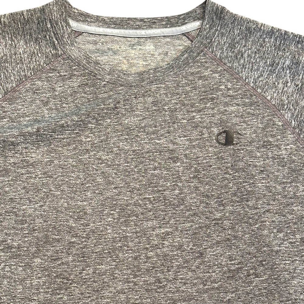 Champion Vapor Mens Gray Heathered‎ Space Dye Performance T-Shirt Raglan XL - Picture 2 of 7